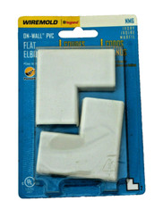 NIP WIREMOLD NMG IVORY ON-WALL PVC FLAT ELBOWS EASY TO INSTALL PAINTABLE 2 PACK