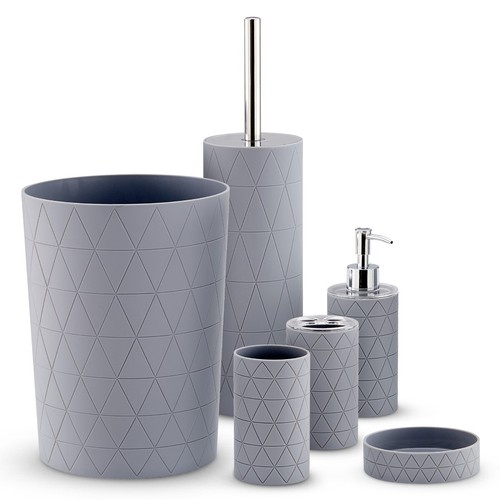 Practical 6pc Bathroom Accessories Set Bin Soap Dispenser Toothbrush Tumbler - Picture 5 of 16