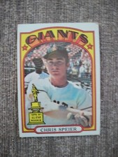 1972 TOPPS #165 CHRIS SPEIER SAN FRANCISCO GIANTS CARD Ex Read Description 