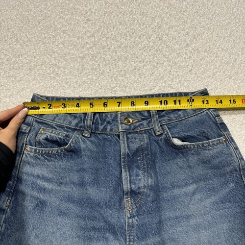 Zara Women's Jeans High Waisted Wide Leg Blue Denim Button Closure Classic Sz 0 - Picture 8 of 10