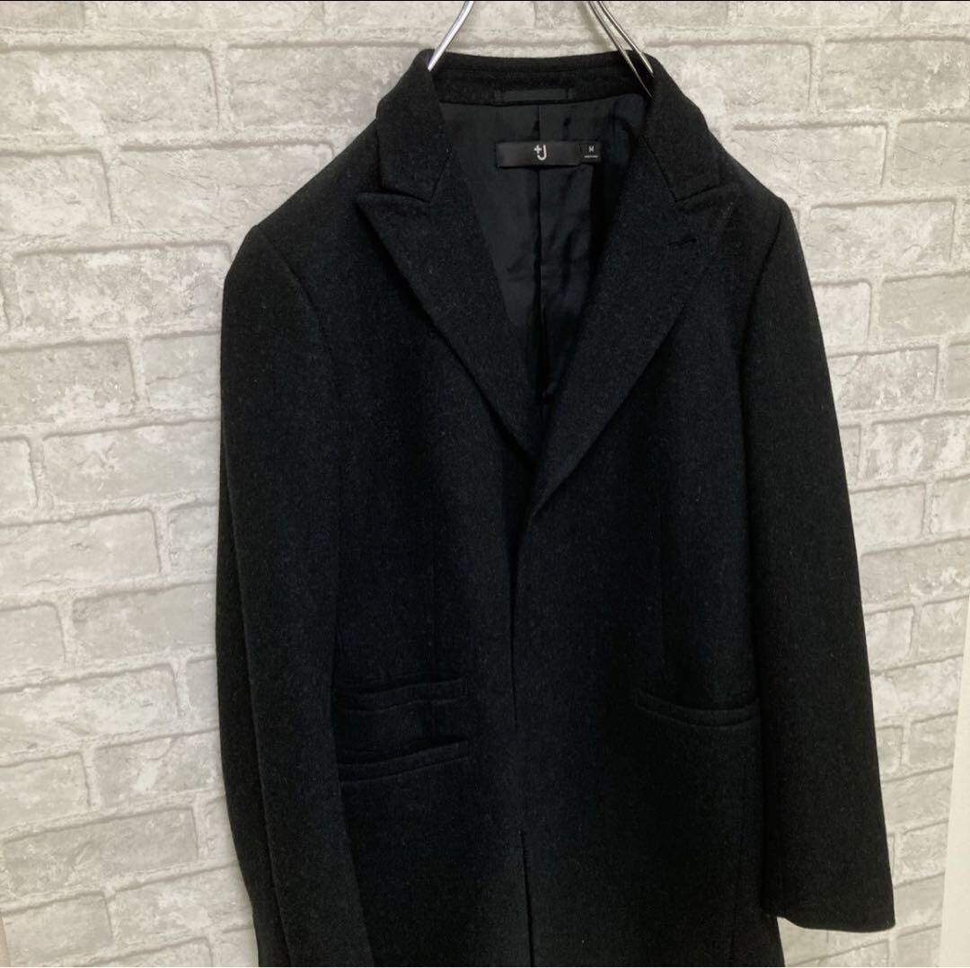 Uniqlo Jil Sander +J Double Face Double Breasted Coat Black