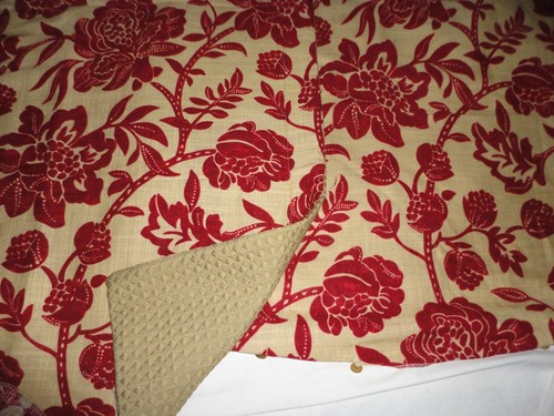 ROSE TREE OSCAR DE LA RENTA RED TAN FLORAL (2) BUTTON UP EURO PILLOW SHAMS 26X26 - Picture 4 of 7