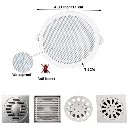 30PCS Disposable Floor Drain Bathroom Drain Hairpin Mesh Sewer Filter Sticker US - Picture 3 of 17