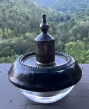 VTG Frank M Whiting Sterling, Glass Cigarette, Cigar Lighter USA