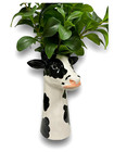 Cow Flower Vase Clayre & Eef Ceramic Black White 12 5/8in Container Farm
