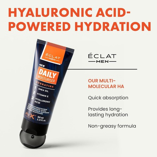 Eclat men daily moisturizer Sealed 10/2024 Shea Oil 1.6fl/oz Vitamin E PhyX Z3 - Picture 4 of 5