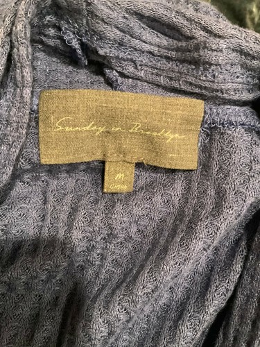 Cardigan aperto davanti in maglia waffle blu Sunday in Brooklyn, taglia media - Foto 8 di 8