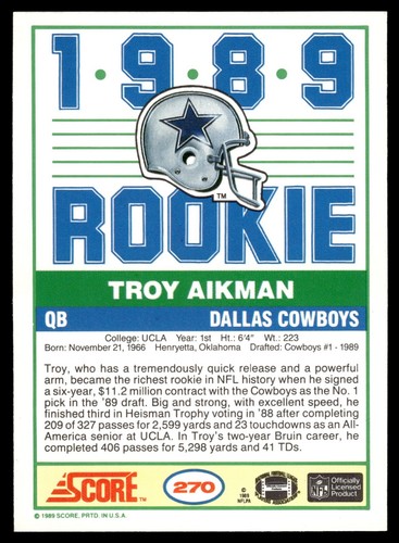 1989 Score Football 180-438 See Scans FACTORY SET BREAK Most NM/MT Pack Fresh! - Picture 229 of 395