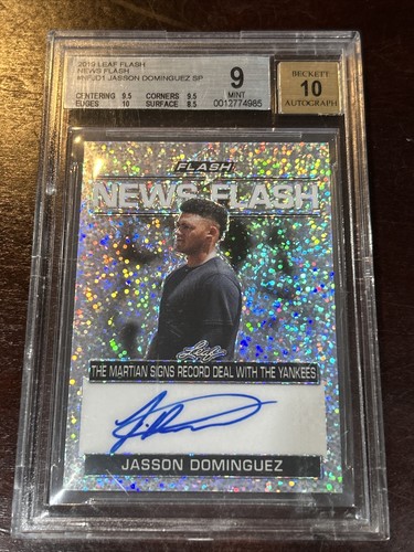 2019 News Flash Jasson Dominguez Auto Rookie Rc #NFJD1 BGS 9 10 Pop 1 Signed Mlb - Picture 1 of 6