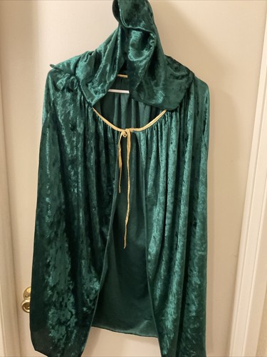 Damen Kostüm volle Länge Crushed Velvet Cape mit Kapuze, Prinzessinnenkostüm Erwachsene - Bild 2 von 8