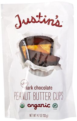 Justins  Peanut Butter Cups Organic Dark Chocolate Mini 4.7 oz Pack Of 1