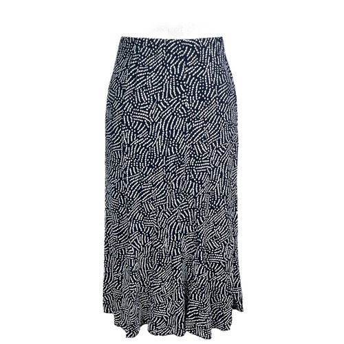 New Ladies Polka Dot Print Midi Calf Length Godet Skirt Flared Panel Stretchy UK - Picture 14 of 17