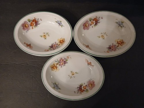 3 Vintage Syrakus China alt Elfenbein Sharon Muster ovale Schalen ~ Schüsseln 6" - Bild 1 von 6