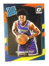 2017-18 Optic De'Aaron Fox Red & Yellow Border Parallel RC Rookie card