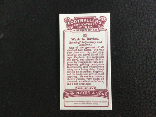 PLAYER (reproduction) CIGARETTE CARDS-FOOTBALL CARICATURES (RIP) -pick your card - Picture 65 of 101