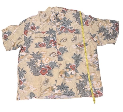 Camisa de campamento vintage con logotipo de pez espada hawaiano Tommy Bahama estampado único para hombre XL - Imagen 13 de 14