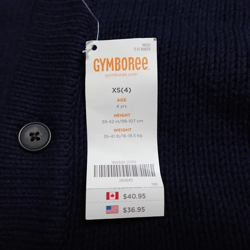Gymboree Sweater Boys XS (4) Black Gray Button Front Patches Elbow Outdoor - Picture 2 of 8