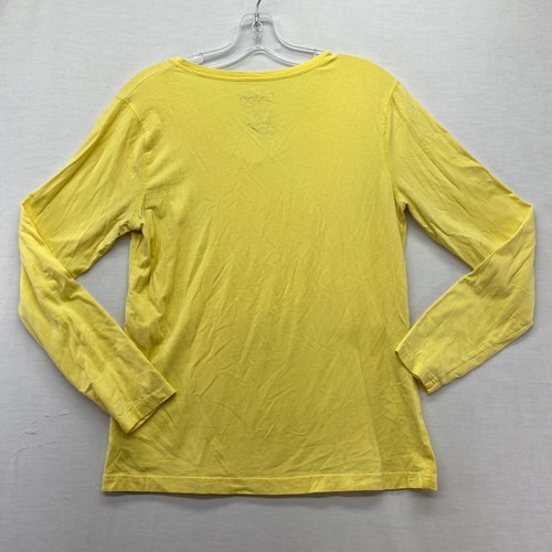 Danskin Now Yellow Long Sleeve V-Neckline Active Tee - Size L (12-14) - 第 6/6 張圖片