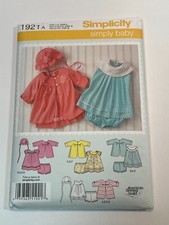 Simplicity 1921, Babies' Dress, Panties, Coat and Hat, Size XXS-L, Used, UNCUT