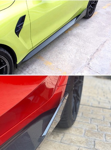 For BMW M3 G80 M4 G82 21-23 Dry Carbon Fiber Car Side Skirts Extension Lips - Bild 4 von 4
