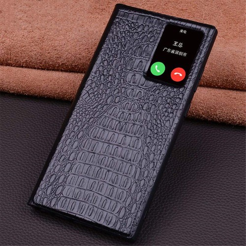 Genuine Leather Crocodile IC Smart Case fr Samsung S23 Ultra S22 Business Cover - Picture 6 of 25