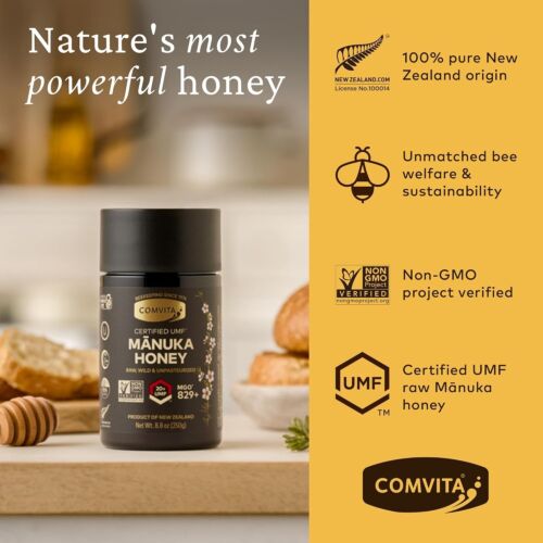 New Comvita UMF 20+ Manuka Honey 250g MGO 829+ 8.8 oz (250g) - Picture 2 of 7