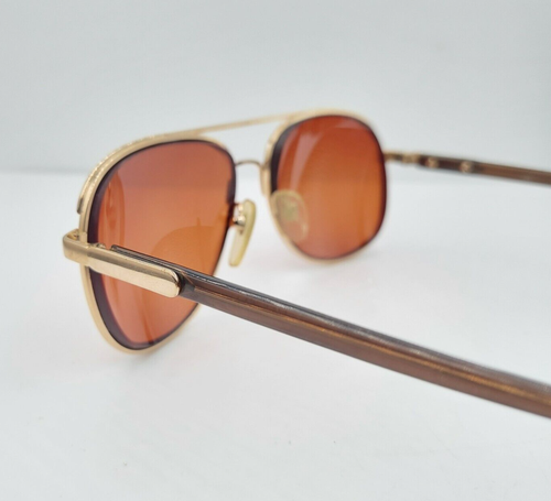 Vintage Luxottica Gold Pilot Metal Sunglasses Italy FRAMES ONLY - Picture 5 of 8