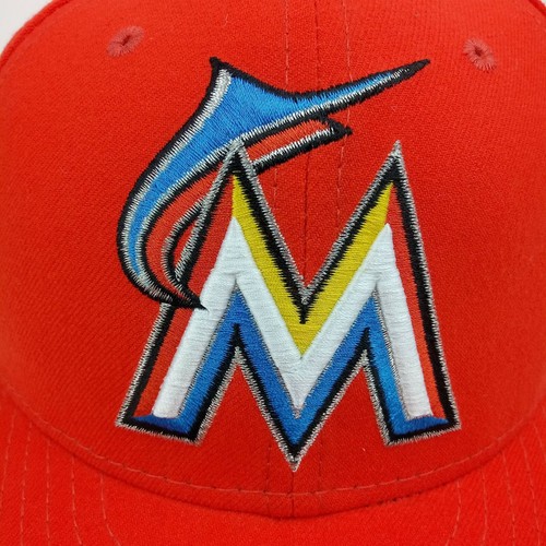 Miami Marlins Baseball Hat Size 7 3/4" On-Field Fitted Cap New Era 5950 Orange - Picture 6 of 12