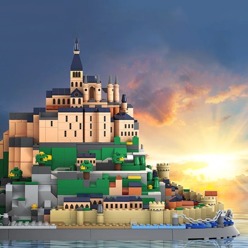 1392PCS Bricks World Architecture Model Building Mont Saint Michel Diorama Model - Picture 6 of 24