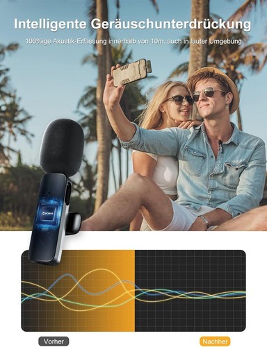 Lavalier Mini Connecteur Microphone Sans Fil Téléphone Portable Live Stream pour Apple iPhone - Photo 3/6