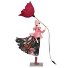 85cm Tall Lamp Windswept Lady Lamp Umbrella Bedside Figurine Shade Novelty Art