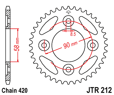 Passend für Honda MSX125 (Grom 125) 2013-2018 JT Kettenrad hinten JTR212 - 34 Zähne - Bild 2 von 2