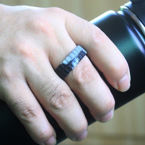 Silikon Ringe Männer Finger Weihnachtsgeschenk Hochzeit klassisch Gummibandring η - Bild 10 von 16