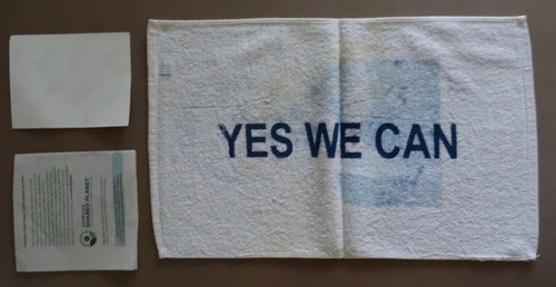oBAMA YES WE CAN HAND TOWEL MCCAIN NEWSPAPER FLYER STICKER 08 POLITICS neocurio - Picture 2 of 4