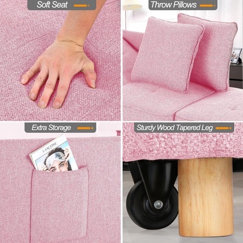 4 in 1 Convertible Sleeper Sofa Couch Loveseat Sofa Bed with Adjustable Backrest - Picture 101 of 142