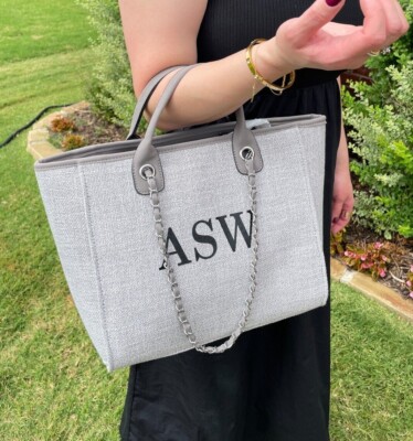 Personalized Tweed Tote Bag | Shoulder Bag | Travel Bag | Tote Handbag |