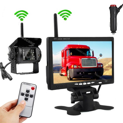 Digitale drahtlose Rückfahrkamera mit 7" Monitor für LKW Wohnwagen Wohnmobile Bus 12-24V