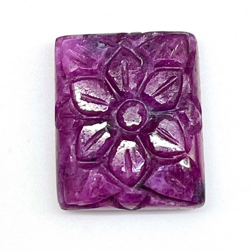 11.10 Cts Unheated Natural Ruby Octgaon Hand Carved Ring Size Loose Gemstone - Picture 8 of 16