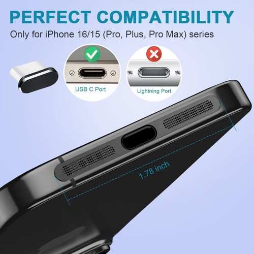 4pack DIY USB C Dust Plug for iPhone 15 / 16 Phone Accessories - Photo 2/7
