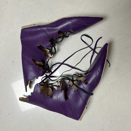 Fairy Shoes Medieval Elf Fairy Leaves Lace Up Shoes Cosplay Costume Accessories - Picture 12 of 12