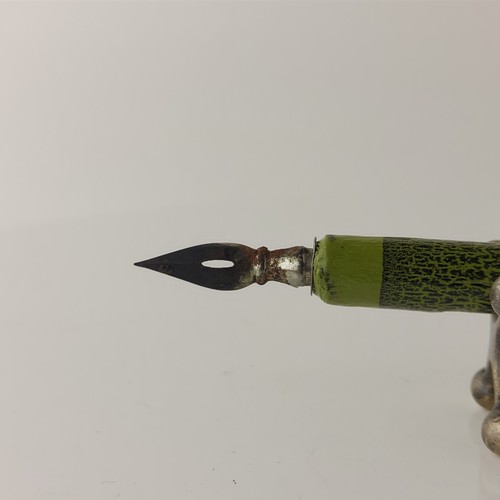 Vintage Kalligraphie Dip Stift Bulgarisch Markenlos Holz Grün mit Feder #5830 - Bild 3 von 11