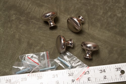 Heavy Chrome Plated Brass Drawer Knobs Set of 4 Lot (O3L) Pulls Handles Hardware - Picture 5 of 5
