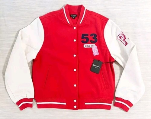 Playboy By Pacsun Varsity 53 Beverly Hills Jacket Red White Sz L - Picture 2 of 14