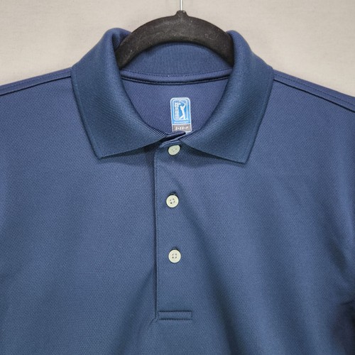 PGA Tour Polo Golf Shirt Mens Small Dark Blue Casual Logo - Picture 3 of 9