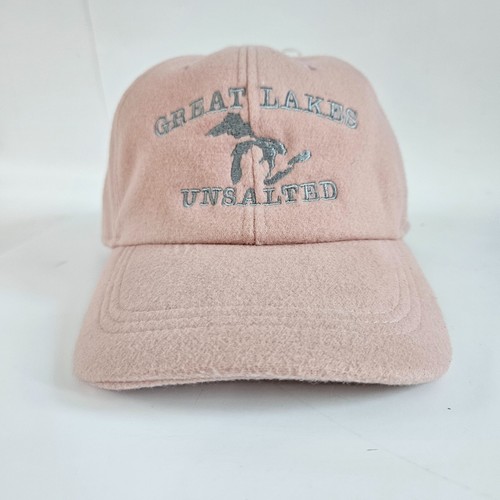 NWT Great Lakes Hat Baseball Cap Strapback Adjustable Pink Fuzzy, Unsalted Logo - Picture 11 of 21
