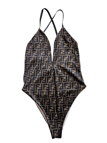 Badeanzug Fendi braun FF Logo