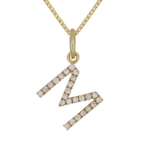 14 Karat Gelb Weiß oder Roségold Diamant Anfangsbuchstabe Charm Anhänger Halskette 18 Zoll - Bild 121 von 246