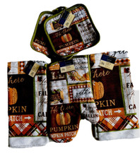 Home Collection Harvest-Theme:Choice Of Potholders, Mitt or Kitchen towels or 5