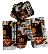 Home Collection Harvest-Theme:Choice Of Potholders, Mitt or Kitchen towels or 5
