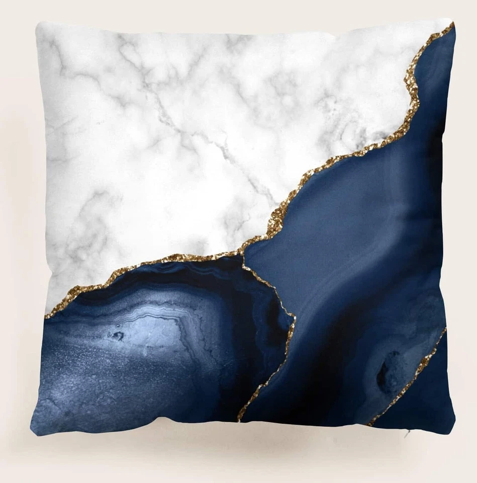 See All Pictures - 10-Pcs. Satin King/Queen Comforter Cover Set - Navy & White - Image 2 of 4